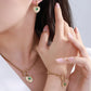 Heart Shape Green Artificial Gemstones Jewelry Set [304 Stainless,Steel 14K Gold Plated]