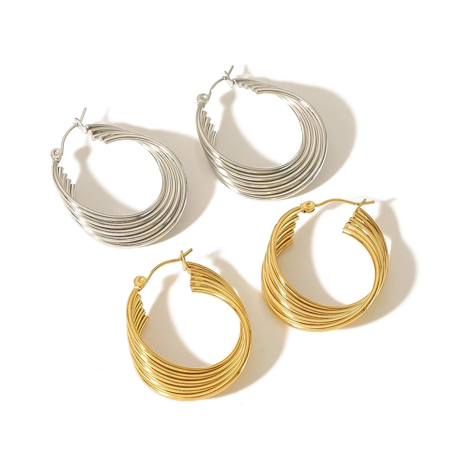 U Shape Geometric Earrings [304 Stainless Steel,18K Gold Plated]