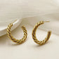 Twist Braid Hoop Earrings [304 Stainless Steel,14K Gold Plated]