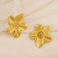 Flower Earrings [304 Stainless Steel,18K Gold Plated]