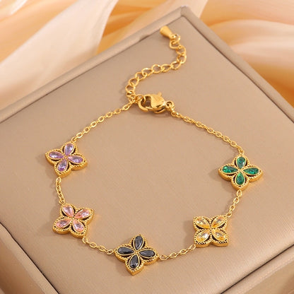 Floral Style  Bracelet [304 Stainless Steel]