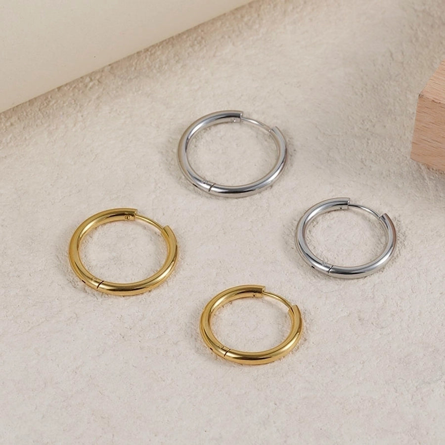 Small Hoop Earrings [304 Stainless Steel,18K Gold Plated]