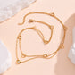 Heart Shape Hollow Double Layer Necklace [304 Stainless Steel,18K Gold Plated]