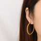 Round Twist Hoop Earrings [304 Stainless Steel,18K Gold Plated]