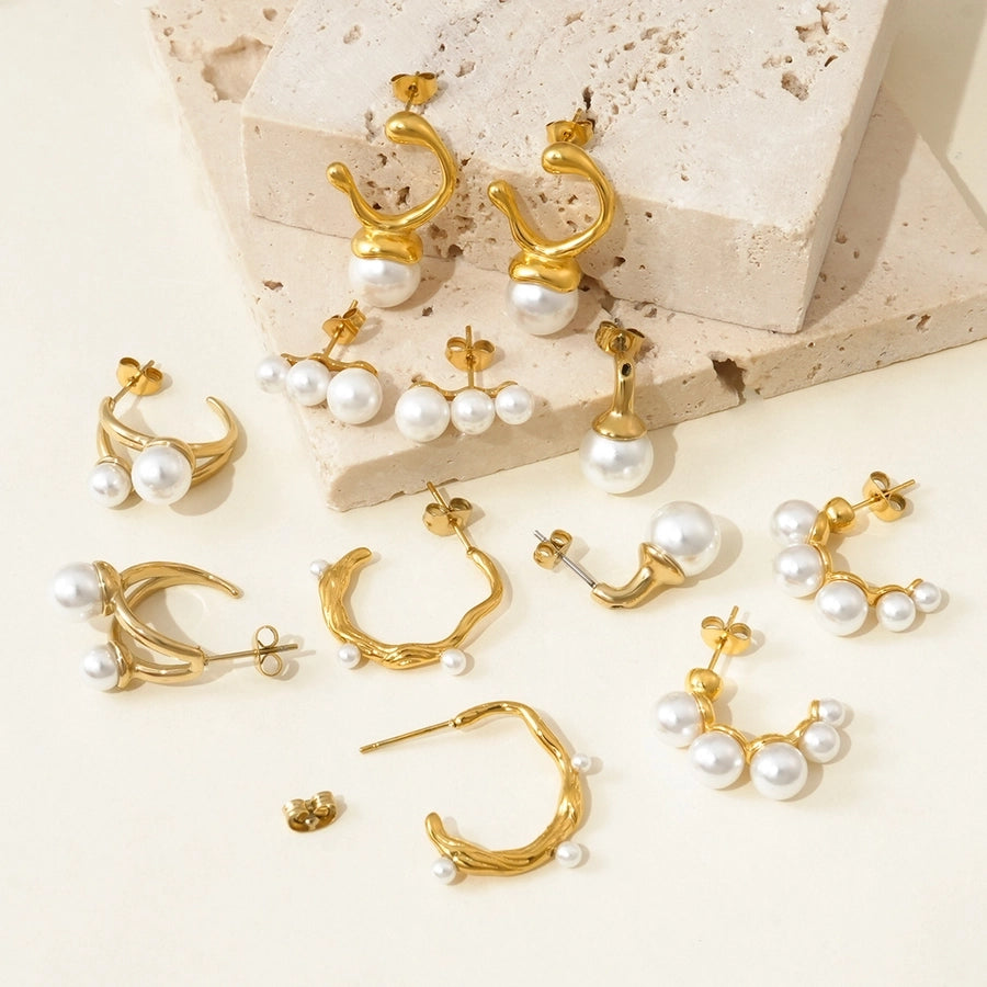 Random Style Earrings Sets [304 Stainless Steel, 14K Gold Plated]