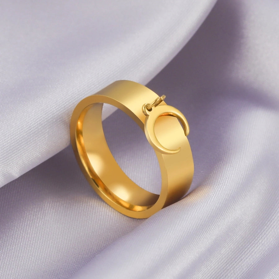 Moon Ring [304 Stainless Steel, 18K Gold Plated]