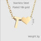 Letter Heart Shape Pendant Necklace [304 Stainless Steel,18K Gold Plated]