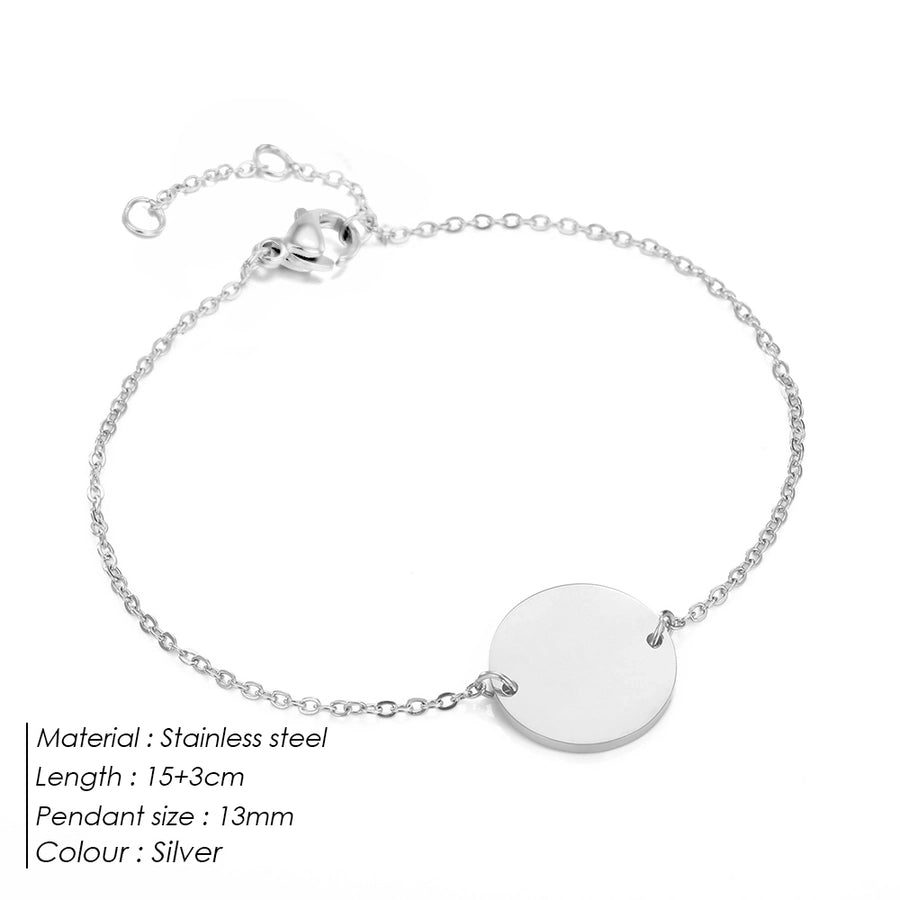 Round Coin Bracelet [304 Stainless Steel,14K Gold Plated]