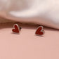 Red Heart Stud Earrings [316 Stainless Steel]