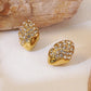 Princess French Style Irregular Rhinestones Earrings [304 Stainless Steel,18K Gold Plated]