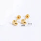 Small Colored Heart Stud Earrings [201 Stainless Steel, 18K Gold Plated]