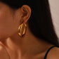 Round Polishing Hoop Earrings [304 Stainless Steel,18K Gold Plated]