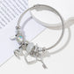 Heart Shape Butterfly Bangle Bracelet [304 Stainless Steel, Alloy]