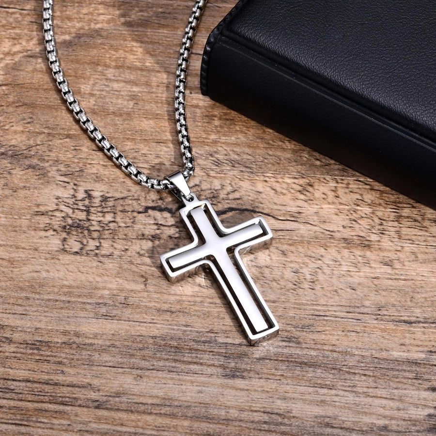 Classic Style Cross Pendant Necklace [304 Stainless Steel]