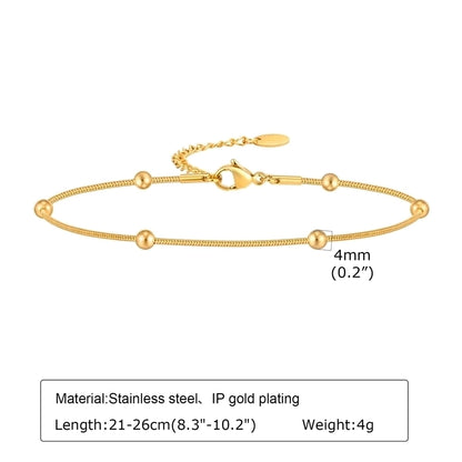 Thin Chain Anklet [304 Stainless Steel, 18K Gold Plated]