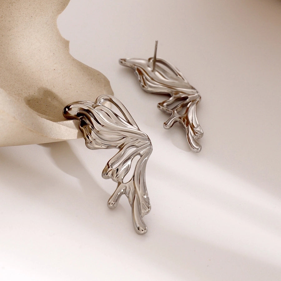 River Butterfly Wings Earrings [304 Stainless Steel]