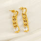 Mix Design Drop Earrings [304 Stainless Steel, 18K Gold Plated]