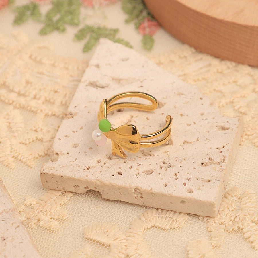 Flower Ring [304 Stainless Steel 14K Gold Plated]