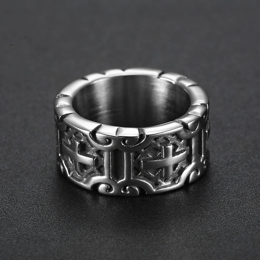 Hip-Hop Punk Cross Ring [304 Stainless Steel]