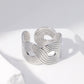 Waves Criss Cross Open Ring [Stainless Steel]