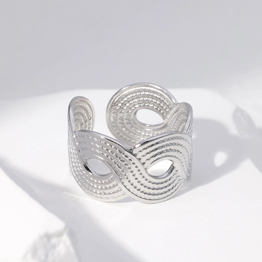 Wellen Criss Cross Open Ring [Edelstahl]