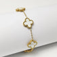 Four Leaf Clover  Bracelets [304 Stainless Steel, 18K Gold Plated]