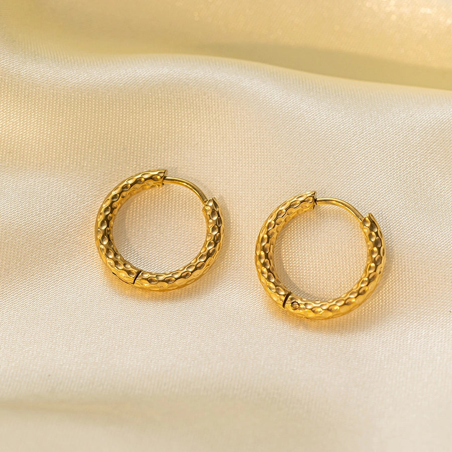 Starry Hoop Earrings [Stainless Steel, 18K Gold Plated]