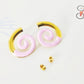 Spiral Stripe Thread Earrings [304 Stainless Steel,18K Gold Plated]