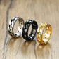 fashion geometric titanium steel plating men's rings