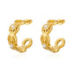 C Shape Sun Inlay Artificial Pearls Earrings [304 Stainless Steel,18K Gold Plated]