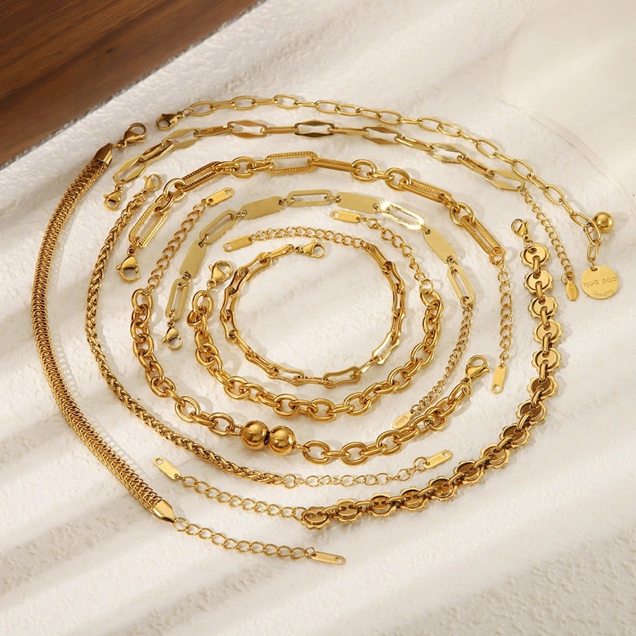 Gold Chain Bracelets [304 Stainless Steel,18K Gold Plated]