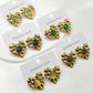 Heart Shape Artificial Gemstones Stud Earrings [304 Stainless Steel]