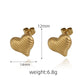 Striped Heart Shape Earrings [304 Stainless Steel,18K Gold Plated]