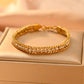 Color Block Zircon Bracelets [304 Stainless Steel,18K Gold Plated]