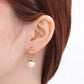 Round Pearl Drop Earrings [304 Stainless Steel,18K Gold Plated]