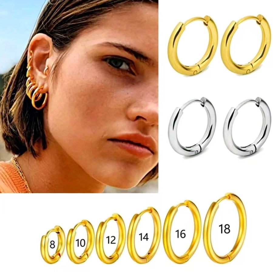 Pack of 6 Hoop Earrings [201 Stainless Steel]