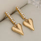 Heart Shape Earrings [304 Stainless Steel,18K Gold Plated]