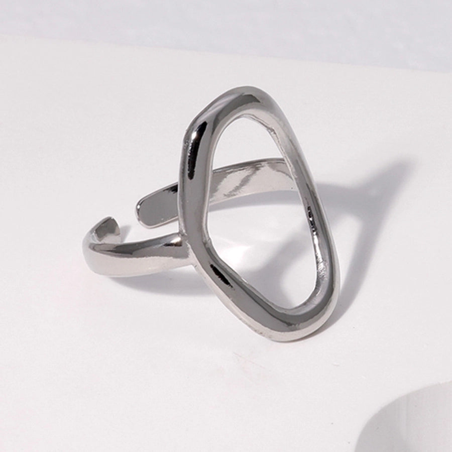 Oval Hollow Open Ring [Stainless Steel]