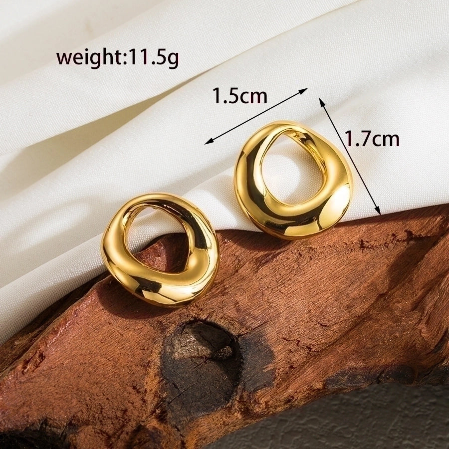 Mix Designs Earrings [304 Stainless Steel,18K Gold Plated]