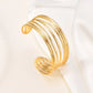 C Vorm Bangle armband [304 Roestvrij staal 18K GOUD GOLDED]