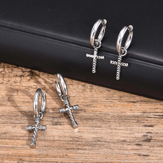 Punk CrossDangling Earrings [201 Stainless Steel]