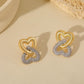 Luxurious Heart Shape Studs de oreja [304 acero inoxidable, 18k dorado chapado]