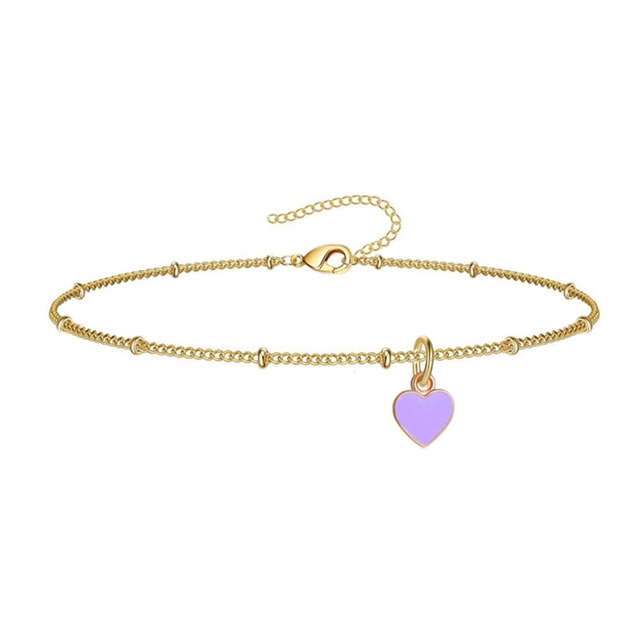 Pulsera de cadena de forma de corazón/tobillera [acero inoxidable]