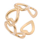 Hollow Heart Shape Open Ring [304 Stainless Steel, 18K Gold Plated]