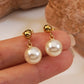 Princess Acrylic Imitation Pearl Gold  Drop Earrings [304 Stainless Steel]