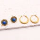 Mix Designs Blue Stone Earrings [304 Stainless Steel,18K Gold Plated]