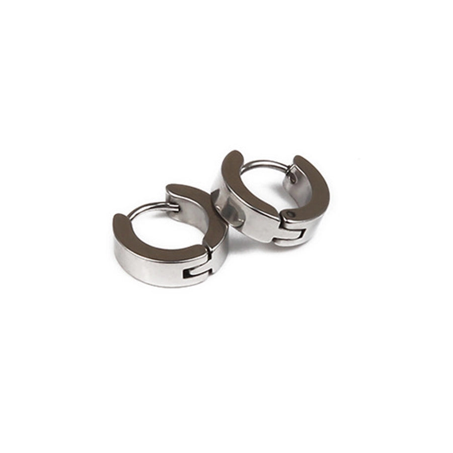 Geometric plating Hoop Earrings [Stainless Steel]