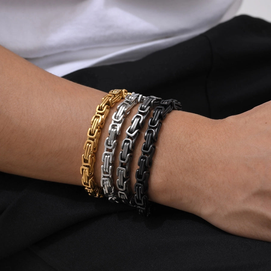 Basic Punk Solid Color Bracelet[304 Stainless Steel 18K Gold Plated]