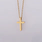 Collana a croce [acciaio inossidabile 304, oro 18K placcato]