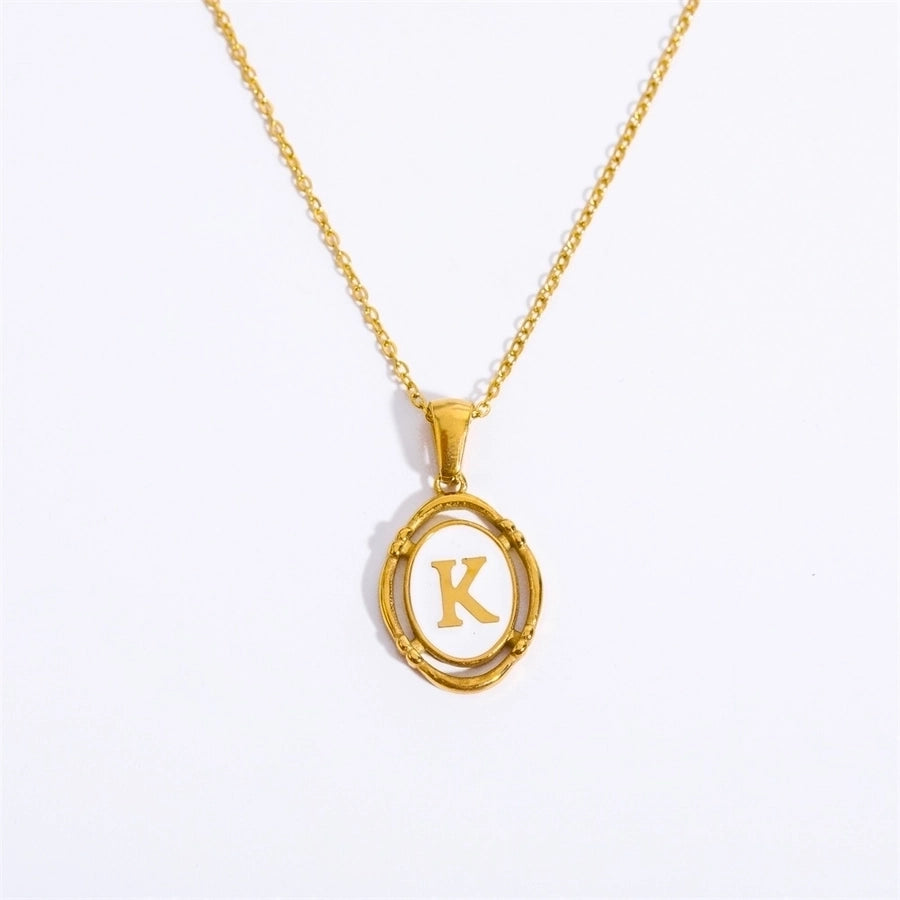 Letter Necklace [201,304 Stainless Steel,18K Gold Plated]